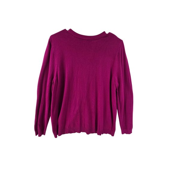 Lane Bryant Women's Cardigan Sweater Button Up V Neck Purple Size 18/20 Classic - Picture 4 of 6
